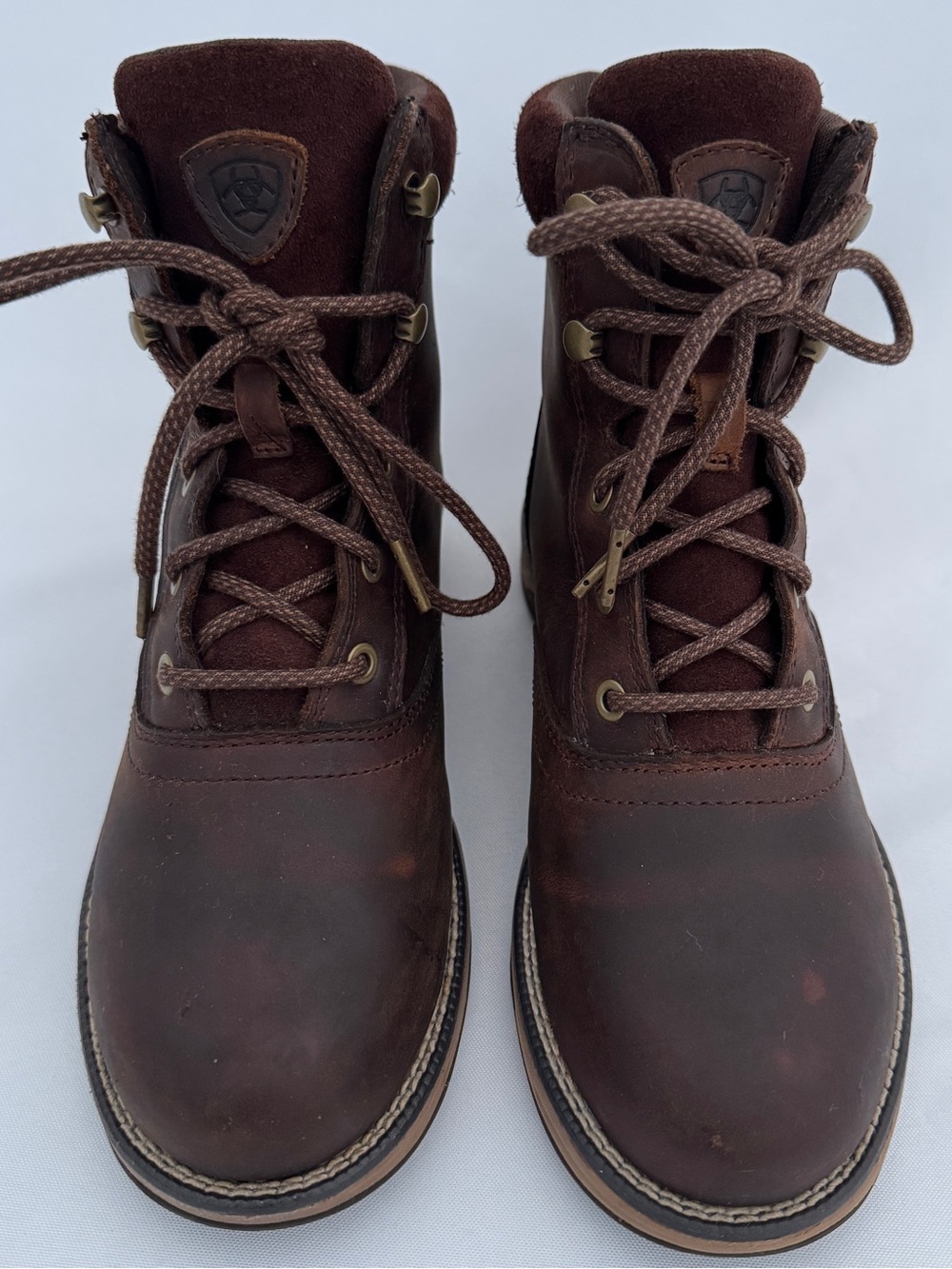 Ariat Dark Brown Leather Lace-Up Work Boots